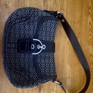 Coach Black and Gray Textured Shoulder Bag